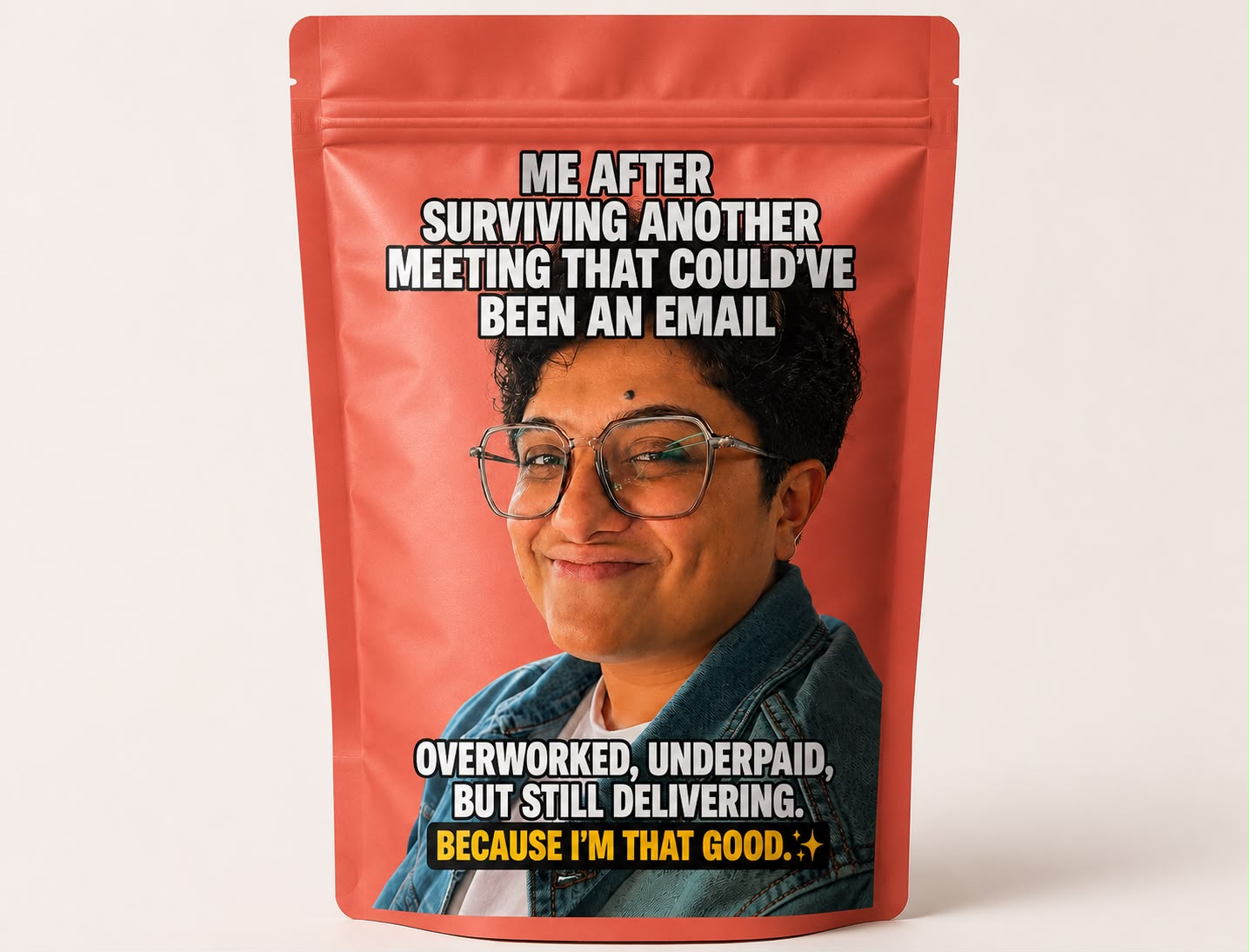 “Me after surviving another meeting that could’ve been an email”
